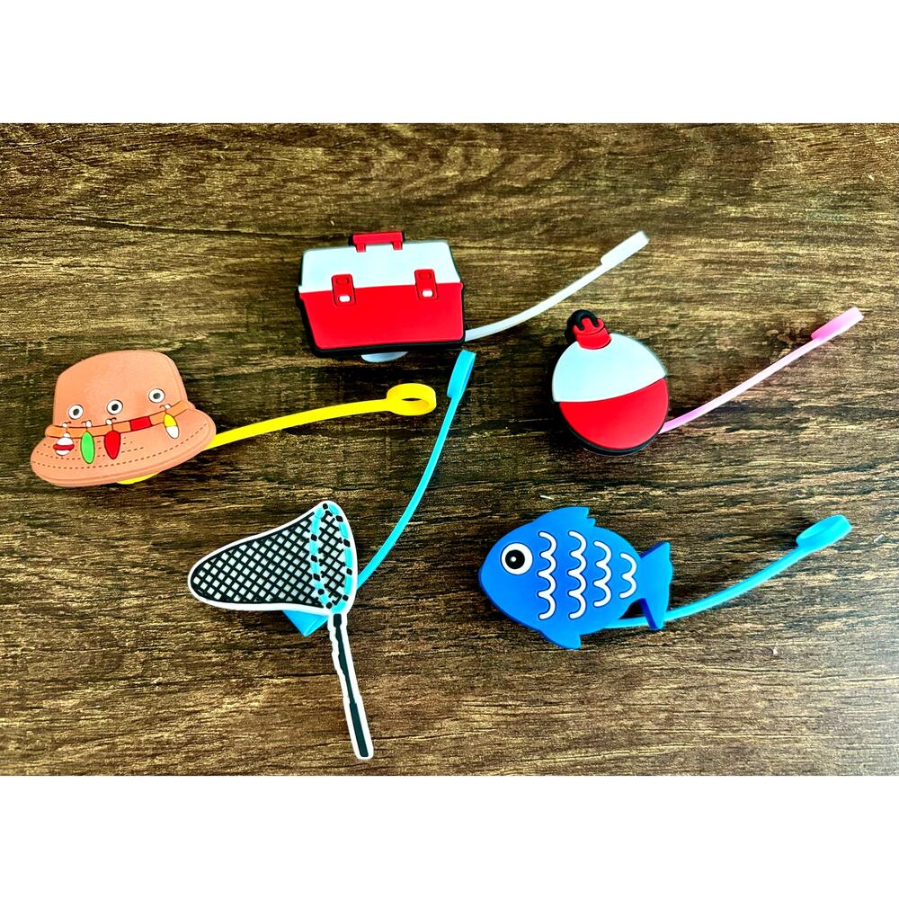 Fishing Assortment of 5-Straw Topper-Qty1 Pack-Fits Starbucks/Stanley Cup Straws
